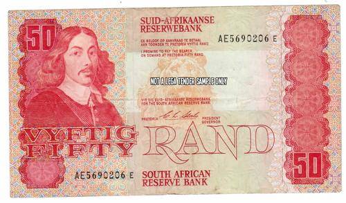 R50.00 Note CL Stals  AE 5690206E, condition good, see scans for details