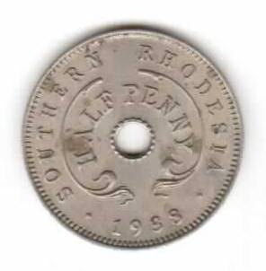 SOUTHERN RHODESIA HALF PENNY 1938, Condition as per scans