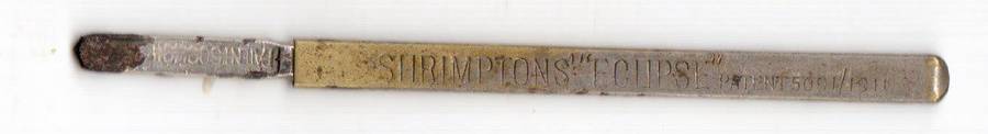 Vintage/ Antique SHRIMPTONS 'ECLIPSE" Crochet needle, patented  dated 1911, se scans, and pic
