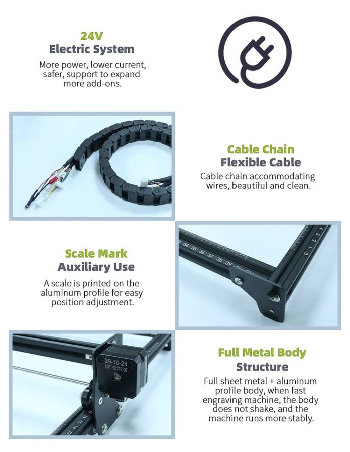 Ortur Laser Master 2 PROS2 SF Upgrade 20W CNC Desktop Laser Engraving Machine + Cylindrical Device