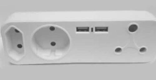 3 Way Multi Adapter Plug with 2 USB Ports