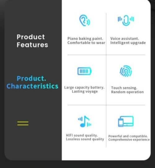 i12 Wireless Earphones. Compatible With Android, iOS, Windows and Mac OS. Bluetooth 5.0 i12 Wireless