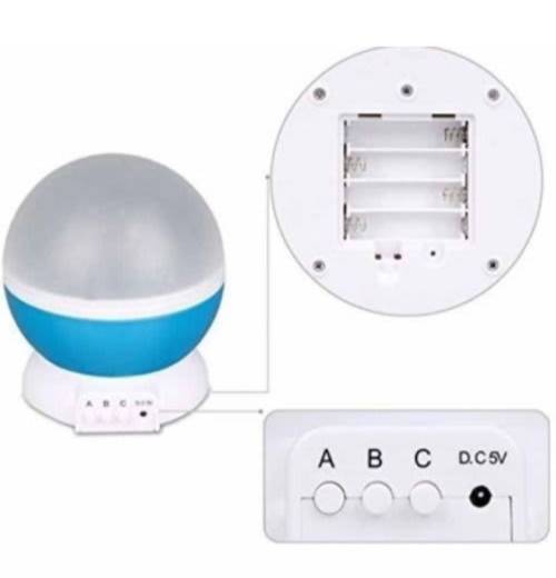 LED Rotating Projector Starry Night Light Moon Star Sky Cosmos Kids Room Lamp