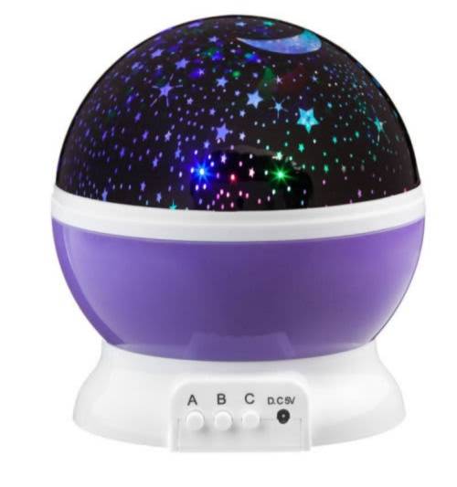 LED Rotating Projector Starry Night Light Moon Star Sky Cosmos Kids Room Lamp