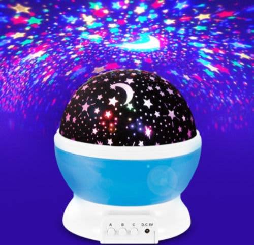 LED Rotating Projector Starry Night Light Moon Star Sky Cosmos Kids Room Lamp
