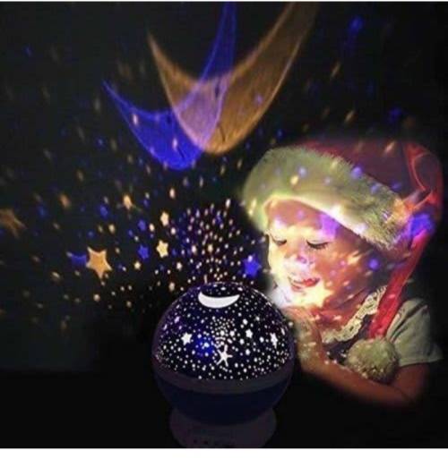 LED Rotating Projector Starry Night Light Moon Star Sky Cosmos Kids Room Lamp