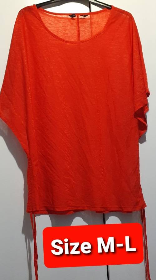 Ladies Orange BatWing Top  (Size M-L)