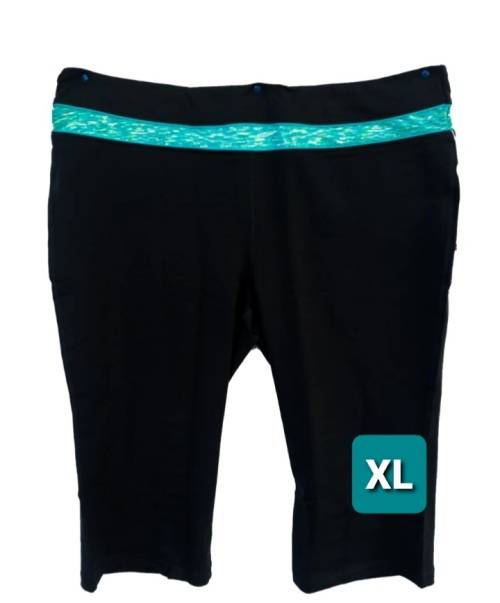 Ladies KOHL Gym Tights (S-M) Black with Blue Ribbing
