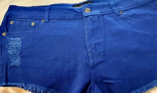 Royal Blue Denim Shorts (Size L)
