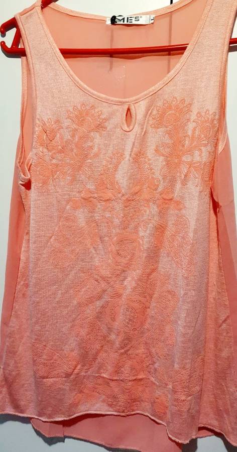 Ladies Cool Peach Top with Chiffon Back (L)