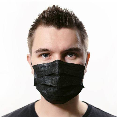 CARAMEL   -  3 PLY JET BLACK MASK DISPOSABLE MASKS