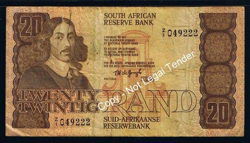 TW de Jongh - 4th issue - R20 - Replacement Note - F