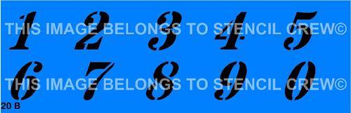 Border Stencil Numbers 0-9 (3cm) Italic