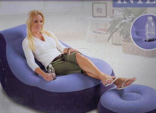 INTEX INFLATABLE ULTRA LOUNGE SOFA CHAIR & OTTOMAN - BRAND NEW