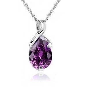 STERLING SIVER AMETHYST PANDENT STAMPED 925 AND GET FREE 925 CHAIN