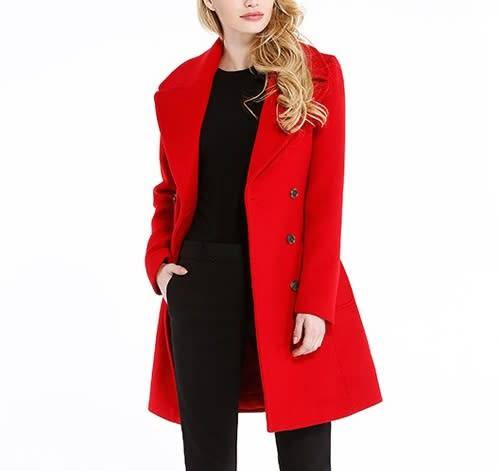 FASHIONABLE LUXURY WOOLEN COAT IN SIZE S