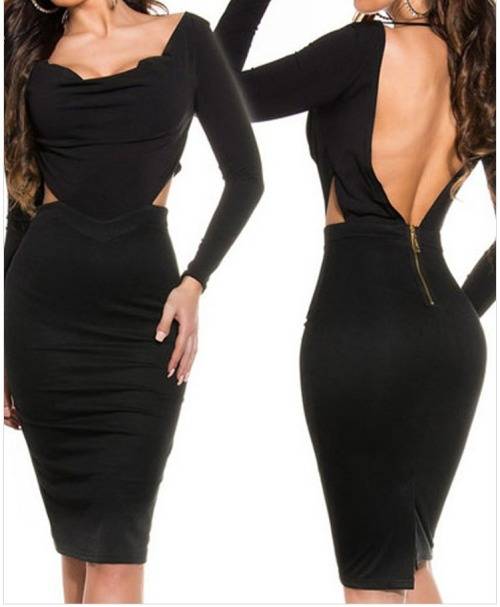 !!! NEW ARRIVAL !!! SEXY BLACK LONG SLEEVE DRESS IN SIZE 32-34
