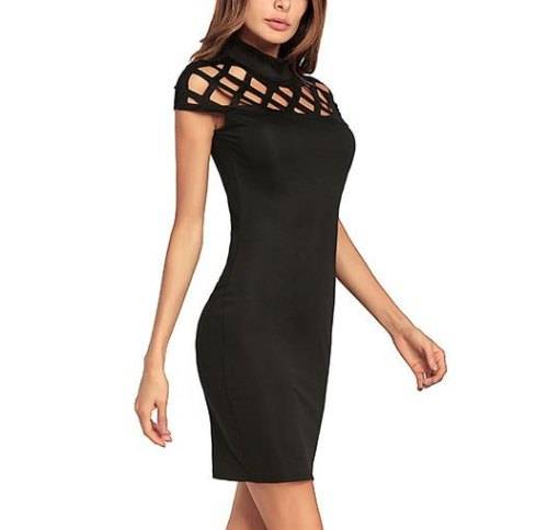 FASHIONABLE BLACK DRESS IN SIZE S