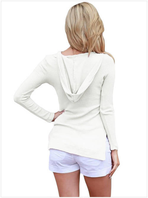 !!! NEW ARRIVAL !!! Casual Ladies` White Hoodie Top In Size S