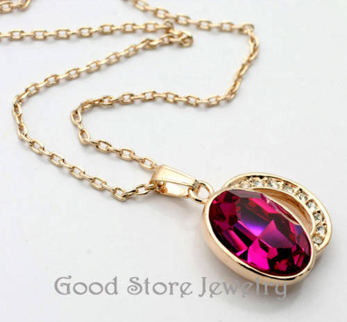 DAZZLING PURPLE SWAROVSKI PENDANT on chain