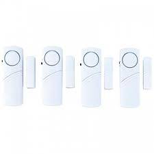 Window and door contact alarm system, 4 x alarms and 4x matching sensors included...