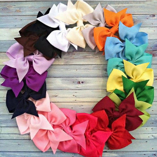 20Piece Handmade Bow Hair Clip Girls Ribbon