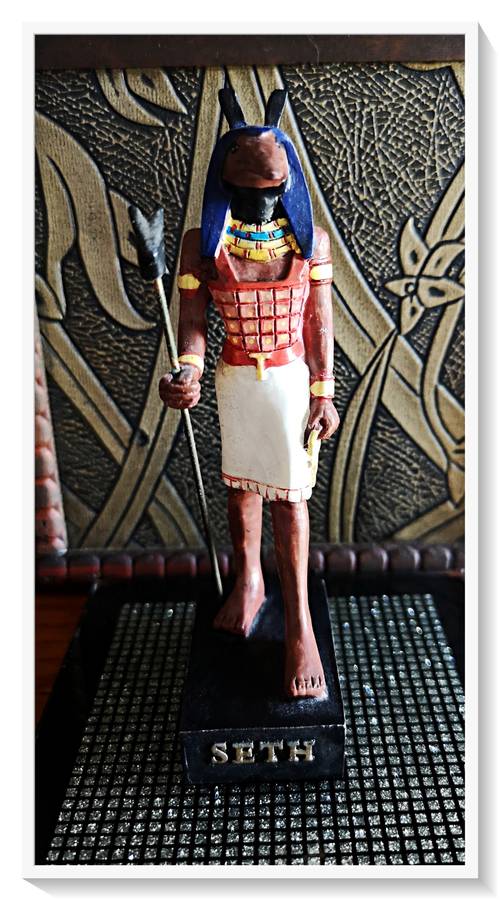 Seth Egyptian God Figurine - Solid Resin Hand-Painted - Vintage Collectable*