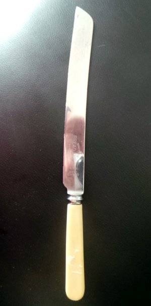 Large Bread Knife - Sheffield England Blade - Bone Handle*