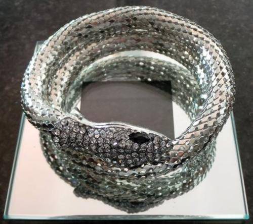 A Silver Light Metal Serpent - Glittering Heavily Studded Head. An Eccentric Glimmer item*