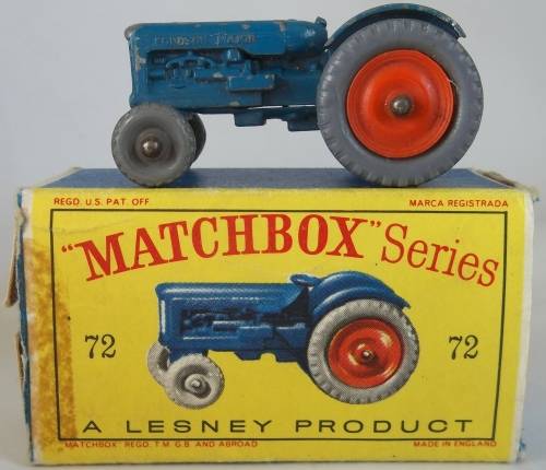 MATCHBOX Series Lesney Regular Wheels #72 Fordson Tractor GREY PLASTIC WHEEL RARE - BOXED