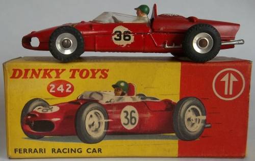 Dinky Toys #242 Ferrari Racing Car 1965 Vintage Die Cast Made in England BOXED F-1 MODEL