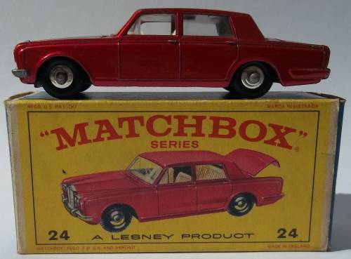Matchbox Lesney 1-75 Series Regular Wheels #24 Rolls Royce Silver Shadow BOXED Made in England Model