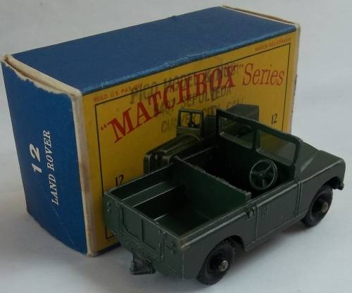 Matchbox Lesney Regular Wheels #12 Land Rover Made in England 1961 Vintage BOXED MODEL DIE CAST