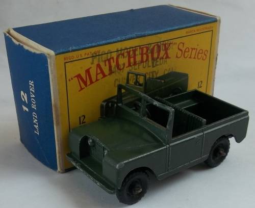 Matchbox Lesney Regular Wheels #12 Land Rover Made in England 1961 Vintage BOXED MODEL DIE CAST