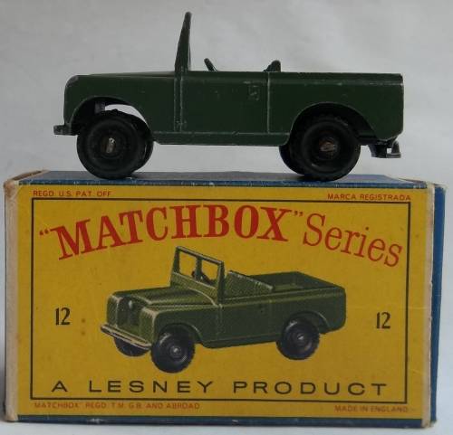 Matchbox Lesney Regular Wheels #12 Land Rover Made in England 1961 Vintage BOXED MODEL DIE CAST