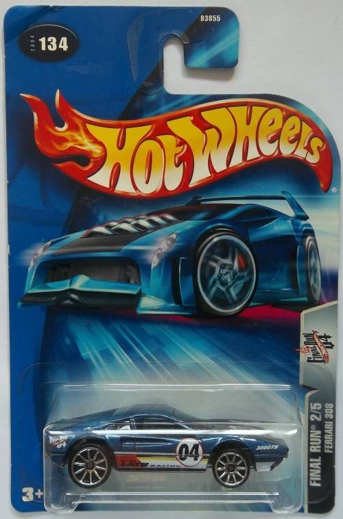 Hot Wheels Ferrari 308 (FINAL RUN SERIES 2004) - METAL BASE - Matchbox Scale Model Car HOTWHEELS