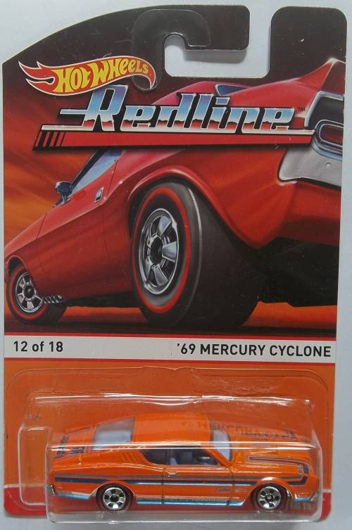 HOT WHEELS REDLINES 1969 Mercury Cyclone Made in 2015 Metal base HOTWHEELS Similar scale to Matchbox