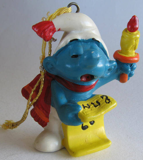 CHRISTMAS CAROL SMURF 1981 SMURFS - Smurfs Peyo Schleich vintage collectable toy FIGURE