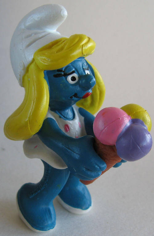 ICE CREAM SMURFETTE 1983 SMURFS -  Peyo Schleich vintage collectable toy FIGURE