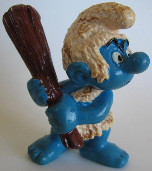 CAVEMAN SMURF SMURFS 1994 Peyo Schleich vintage collectable toy FIGURE