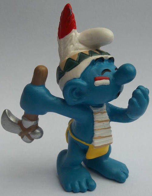 SMURF Red Indian Smurf 2006 Smurfs - Peyo Schleich vintage collectable toy FIGURE