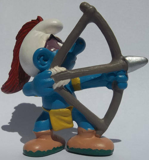Archer Red Indian Apache Smurf 1996 SMURFS - Peyo Schleich vintage collectable toy FIGURE