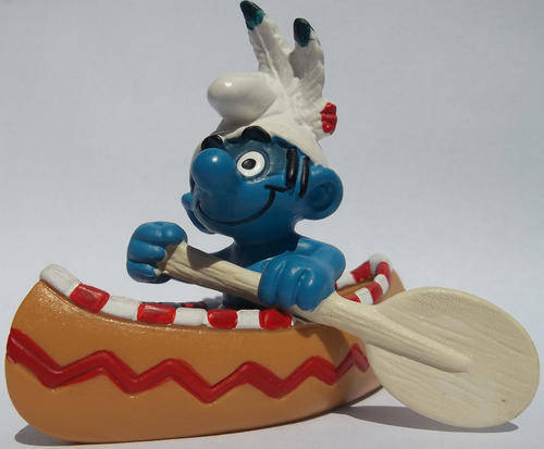 Red Indian Apache Boat Smurf 2006 SMURFS - Peyo Schleich vintage collectable toy FIGURE