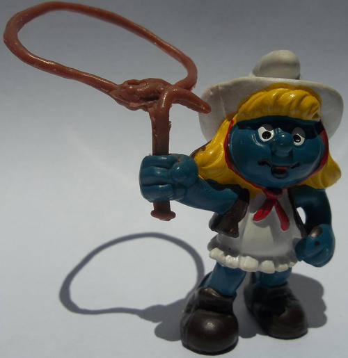 Cowgirl Smurfette Smurf 1981 SMURFS - Peyo Schleich vintage collectable toy FIGURE