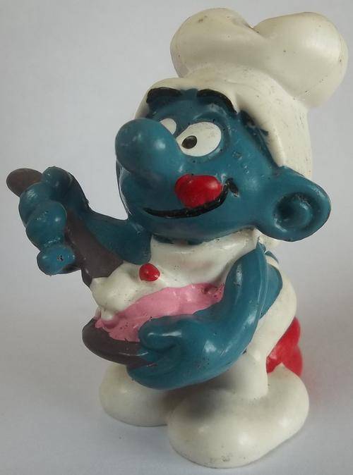 A Greedy Smurf 1983 SMURFS - Peyo Schleich vintage collectable toy FIGURE