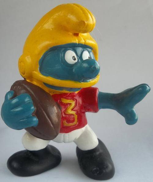 American Football Smurf 1980 SMURFS - Peyo Schleich vintage collectable toy FIGURE