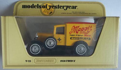 MATCHBOX Lesney Models Of Yesteryear Y-22 1930 Model A Ford Van Made in England Maggi's advertising