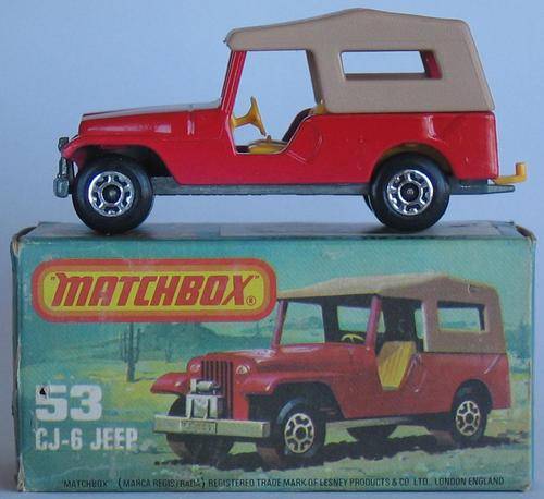 MATCHBOX SUPERFAST #53 CJ-6 Jeep (BOXED) (ENGLAND) LESNEY 1977 VINTAGE