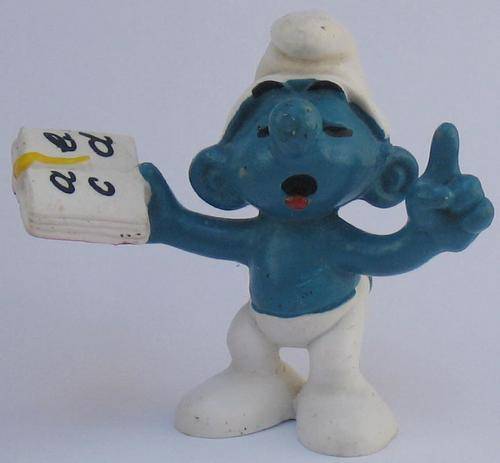 STUDENT SMURF !!!! PEYO SCHLEICH SMURFS 1980 FIGURE TOY RARE VINTAGE