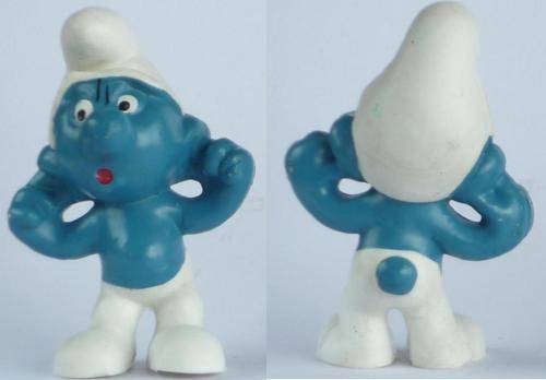 SMURF Pulling a Face & Fingers in ears ! !!! ! ! ! ! ! ! SMURFS PEYO SCHLEICH 1971